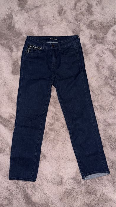 Дънки  тъмно сини, индиго, букле