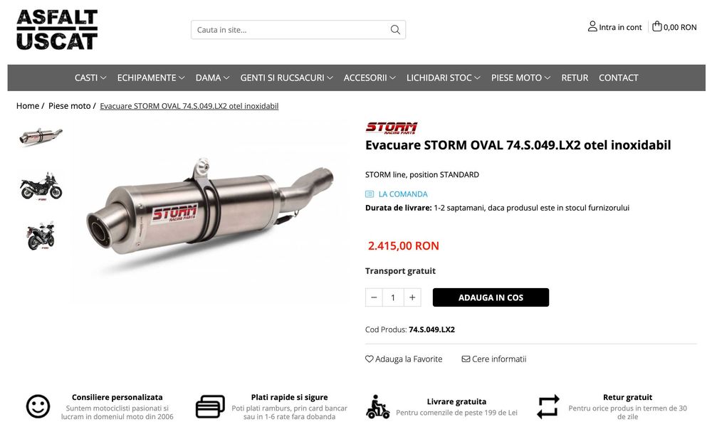Evacuare completa Storm Oval - Suzuki V-Strom 650