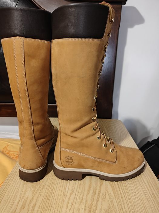Ghete Timberland W Prem 14in Wht piele Nubuck bej mustar maro camel