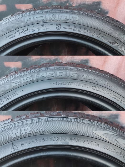 2бр. зимни гуми 215/45/16 Nokian WR D4 
dot22
7.8mm