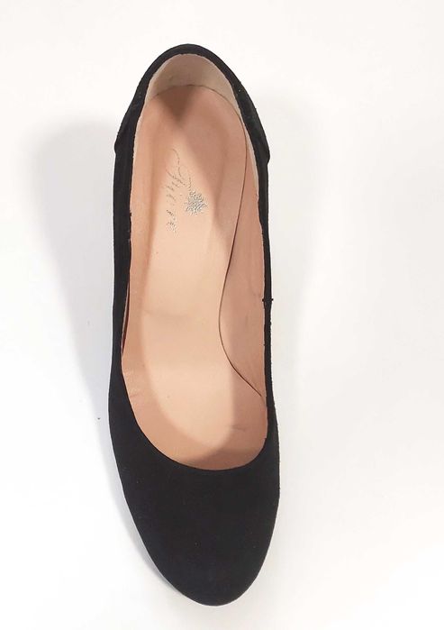Pantofi din piele naturala intoarsa, negru, masura 35