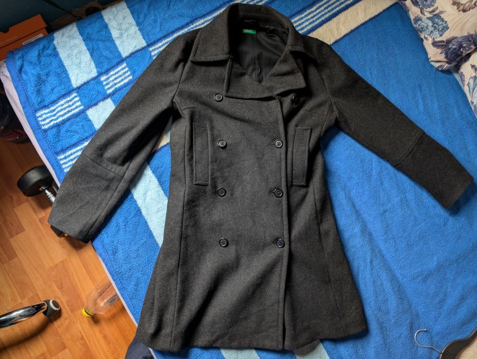 Palton bărbați Benetton, 80% lână, mărimea XS/S (IT 44) – ca nou