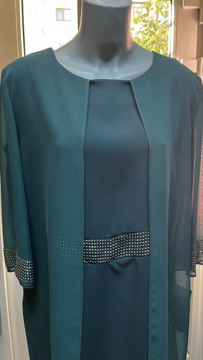 Rochie ocazie noua marimea 44 cu blezer verde smarald
