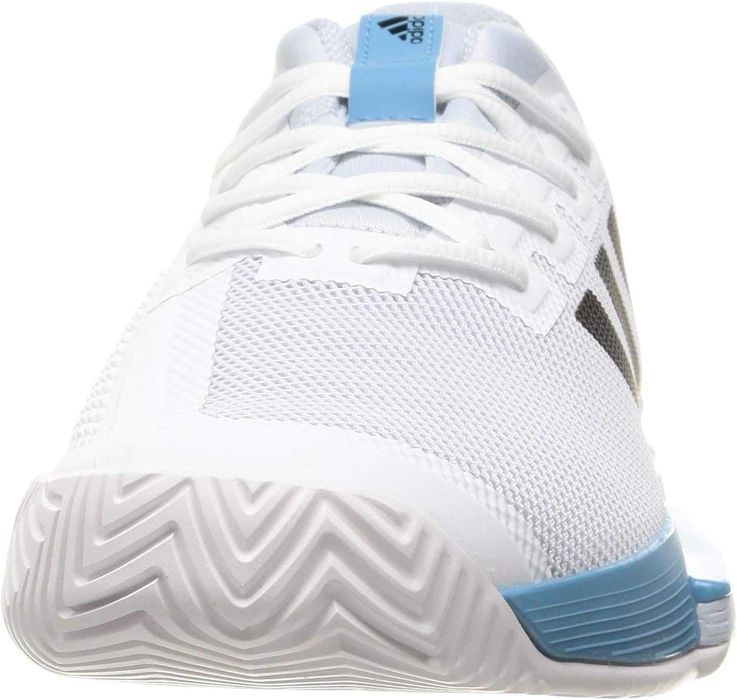 Adidas Solematch Bounce Mens Tennis Shoes (White-Core Black-Halo Blue)
