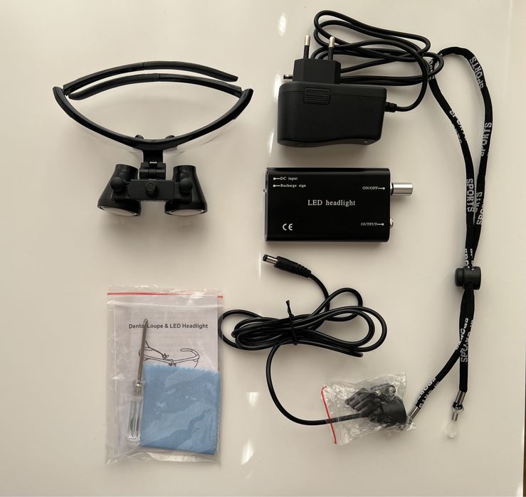 Дентални лупи 3.5х с LED светлина и батерия/Увеличителни работни очила