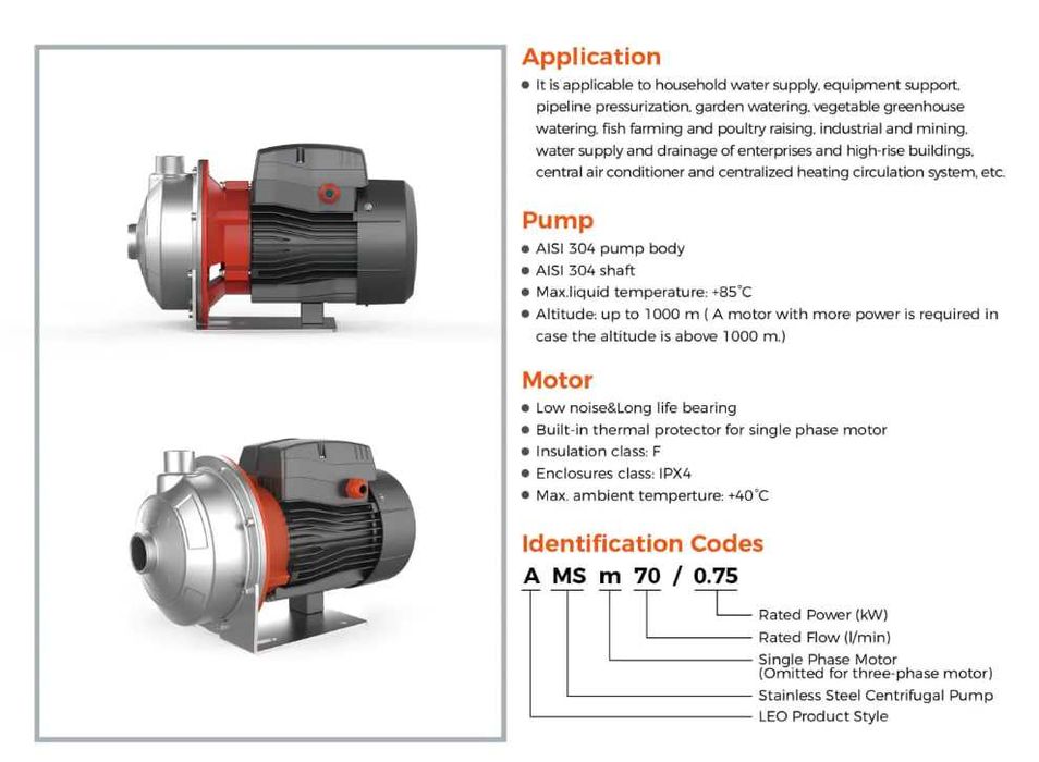 Насос од LEO AMS   (нержавейка стал, 304) в оптовый цена