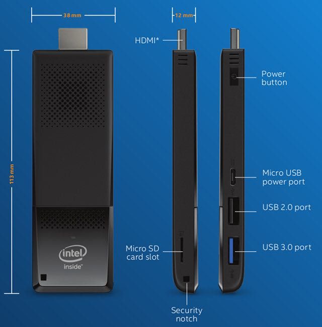 Микрокомпьютер Intel Compute Stick (STK1AW32SC)