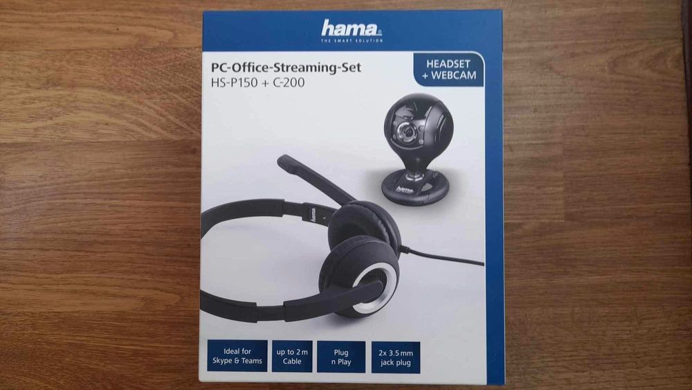 Слушалки с микрофон и камера-комплект за стрийминг/Hama HS-P150+ C-200