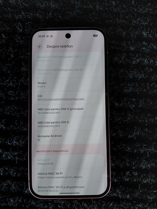 Vând/Schimb Google Pixel 9 5g Roze Ca Nou Liber