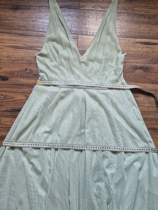 Rochie tull maxi H&M verde menta M