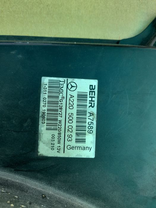 Ел вентилатор мерцедес S-Class W220 Mercedes S-Class W220