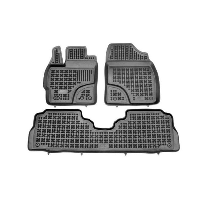 Set covorase auto din cauciuc Toyota PRIUS+ (XW30), 01.2012-, presuri tip tavita, negru