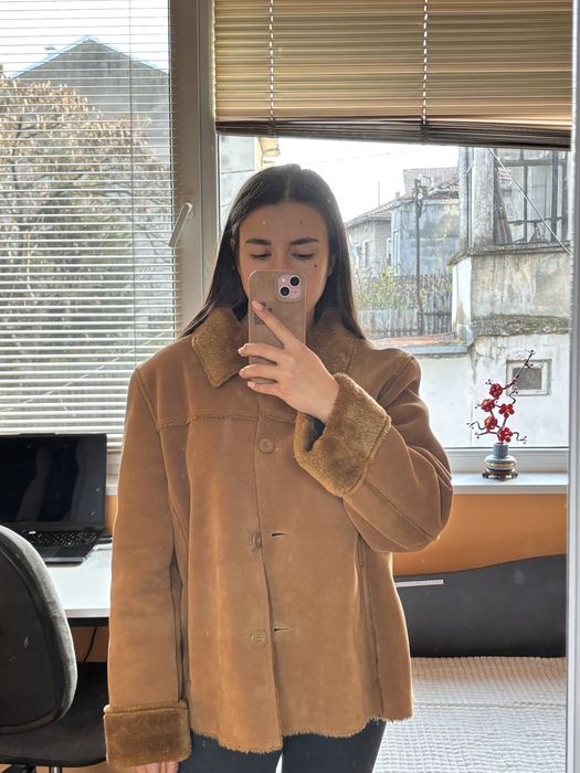 Зимно кожено палто