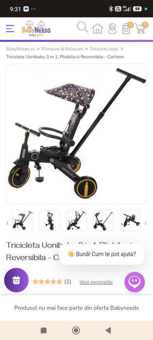 Tricicleta 3 in 1 uonibaby