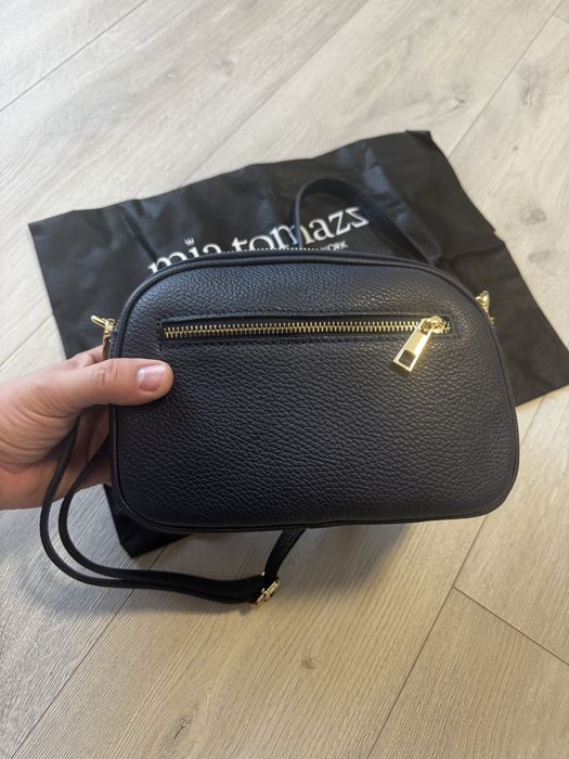 Geanta Mia Tomazzi din piele naturala / NOUA cu eticheta / Blue Navy