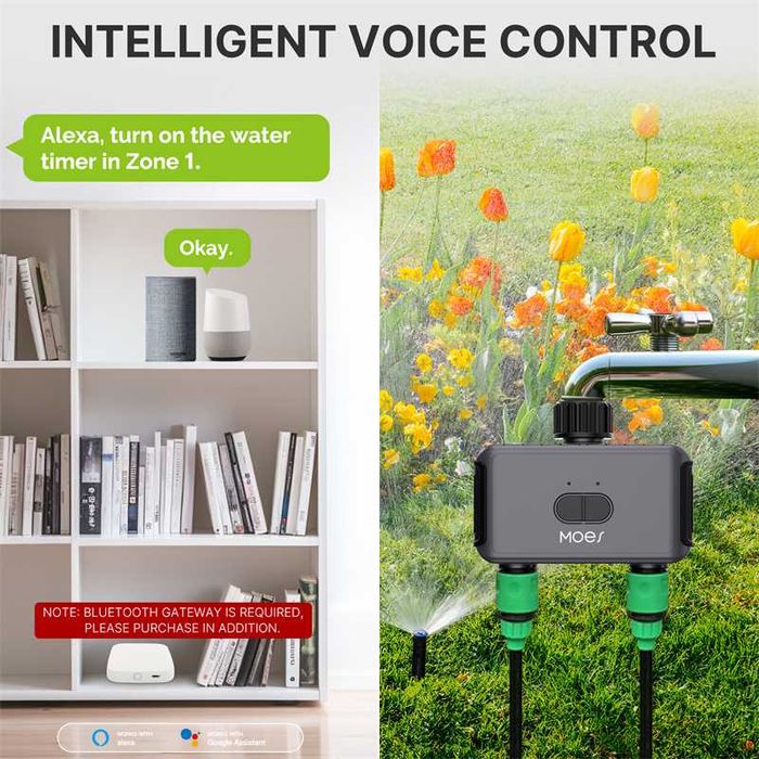 Tuya MOES Bluetooth двупосочен клапан - за ситуации, като поливане и..