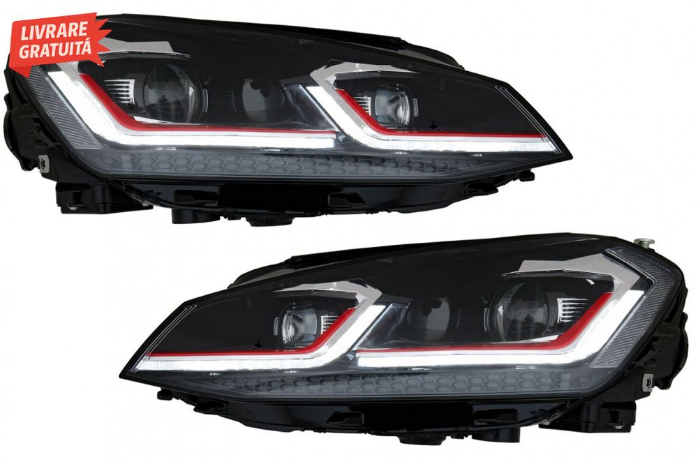 Faruri LED VW Golf 7 VII (2012-2017) Facelift G7.5 GTI Look cu Semnal