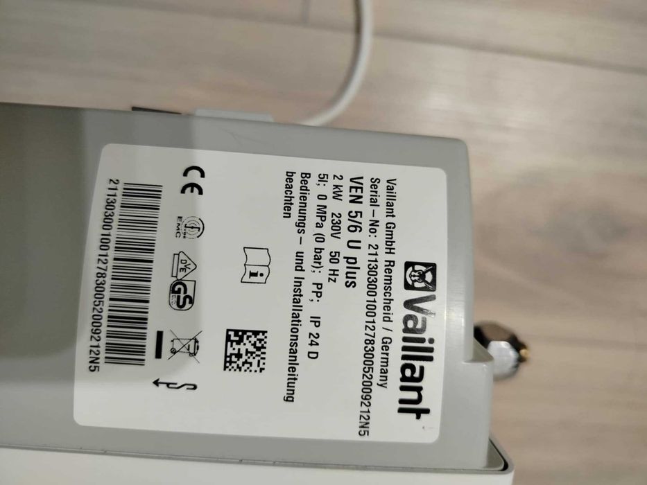 Бойлер Vaillant VEN 5/6 U plus 5литра Gernany