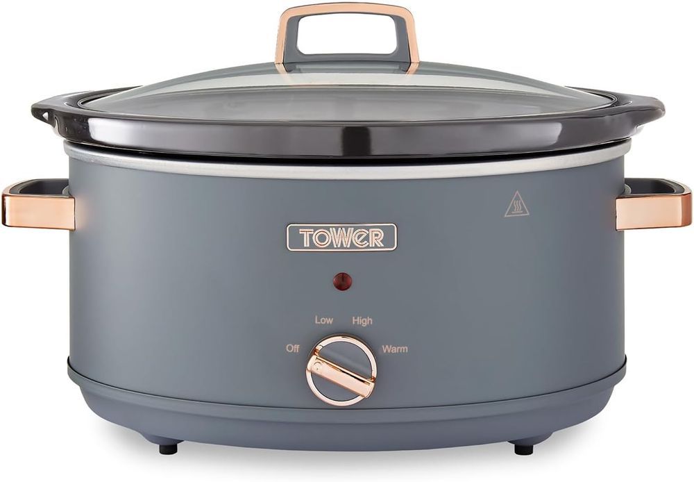 Oala electrica Slow cooker ower Cavaletto 6.5L, 3 Trepte, Gri