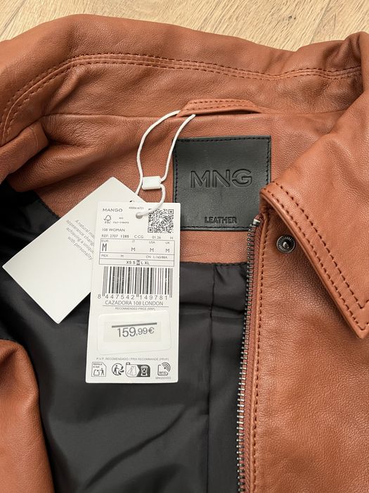 Geaca Mango din piele, marime M, noua