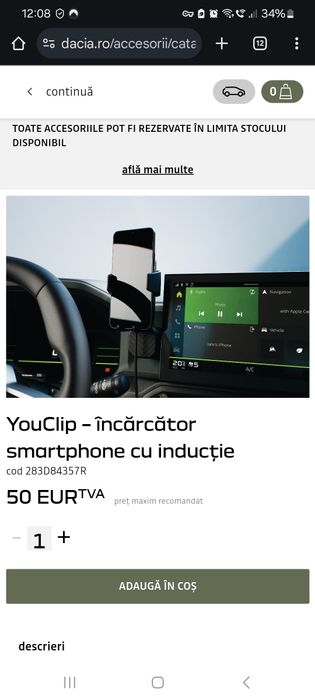 Suport pentru smartphone compatibil cu YouClip (Dacia Original) 283D8