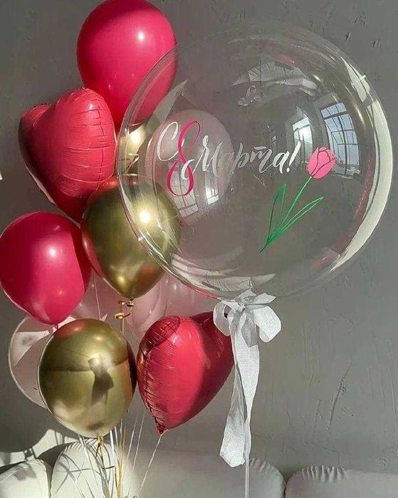 Шары на 8 марта декорация , оформление ( 8 mart padarka) oformleniya