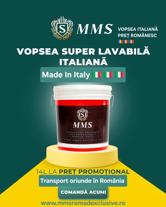 Vopsea italiană pentru interior, 100% PROFESIONALĂ