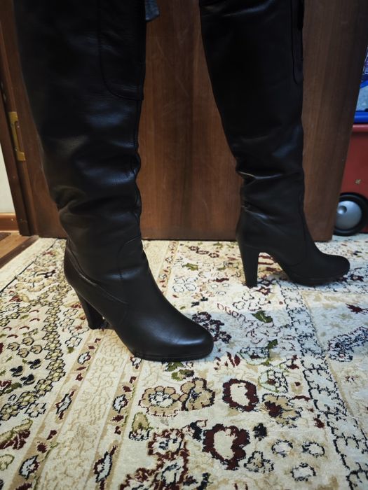 Сапоги кожаные б/у