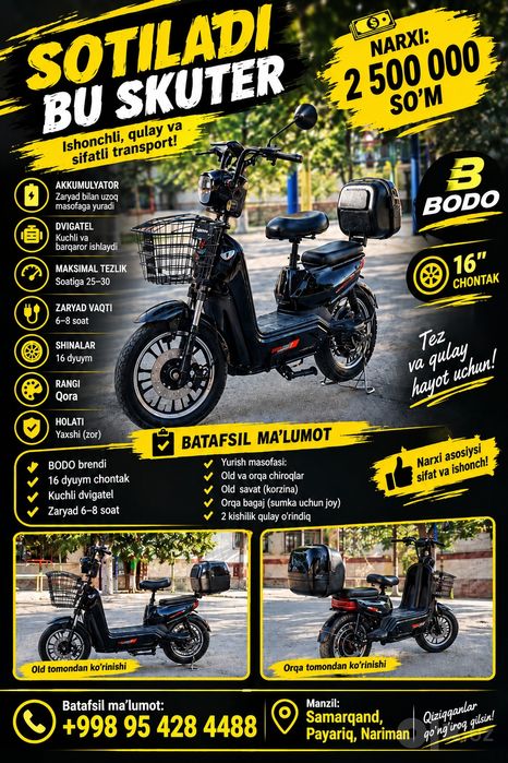 Bodo 16 skuter yaxshi holatda