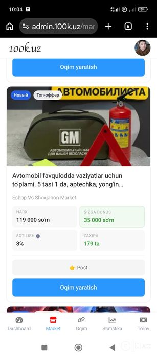 Avtomobil agunishetil va aptechka