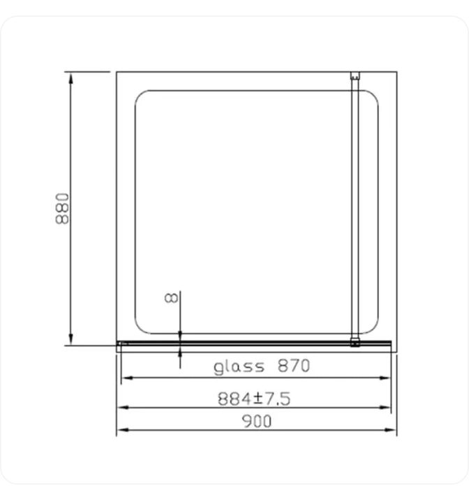 Paravan de duș Walk-In Fluminia Foxy Black 80x200 cm – Nou, sigilat, cu garanție și factură