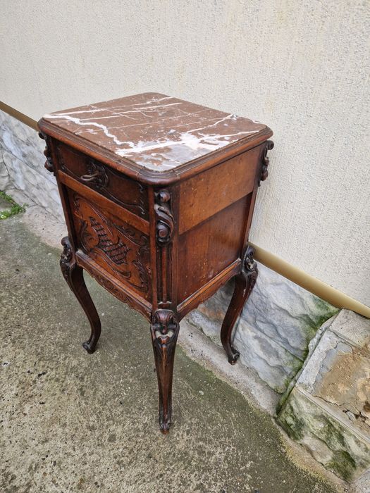 Рядък уникален антикварен френски хумидор масив мрамор