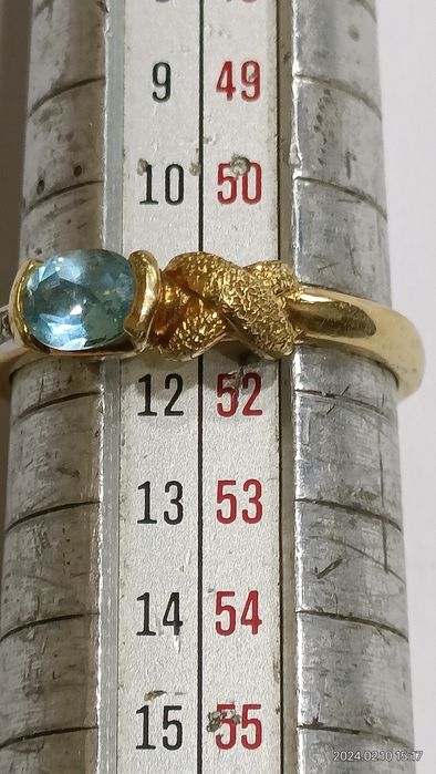 Vind inel din aur 18kt cu aquamarine și diamante