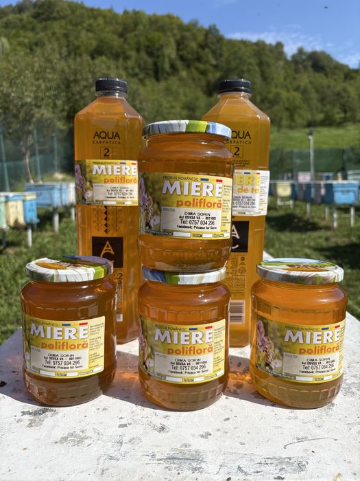 Miere de albine: Polifloră și Tei.Producție 2025 ,livrare la domiciliu