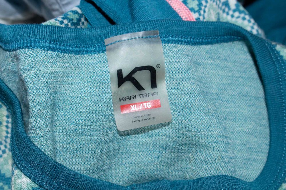 Kari Traa дамска блуза многоцветна термо бельо 100% мериносна вълна XL