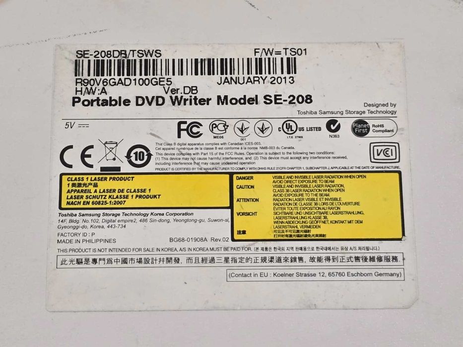 DVD Writer extern Samsung SE-208AB/TSBS, USB2.0, alb - poze reale