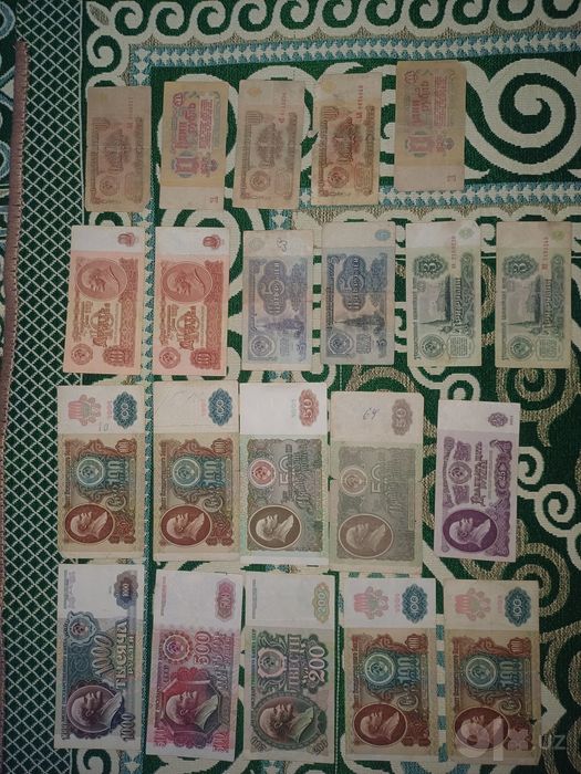 Ссср купюра коллекционерларга керек болса келисимды ценасы