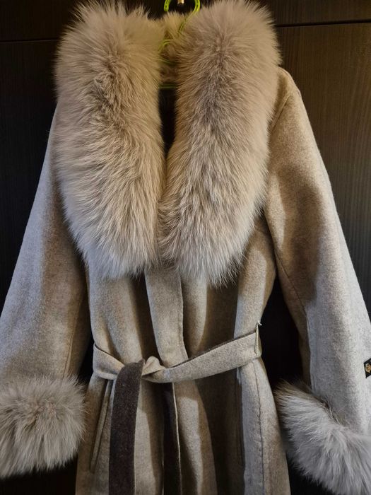 Палто алпака и естествен косъм, ново ХС размер