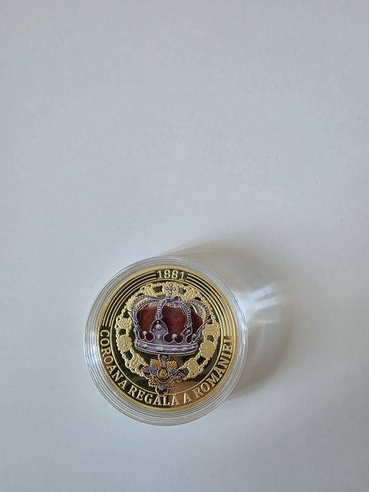 Monedă de colecție - Coroana Regală a României înnobilată cu aur