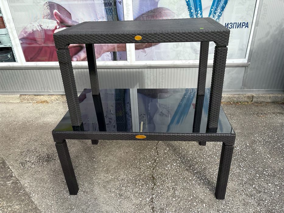 Маса правоъгълна ратан усилена  150х90см 120х70см