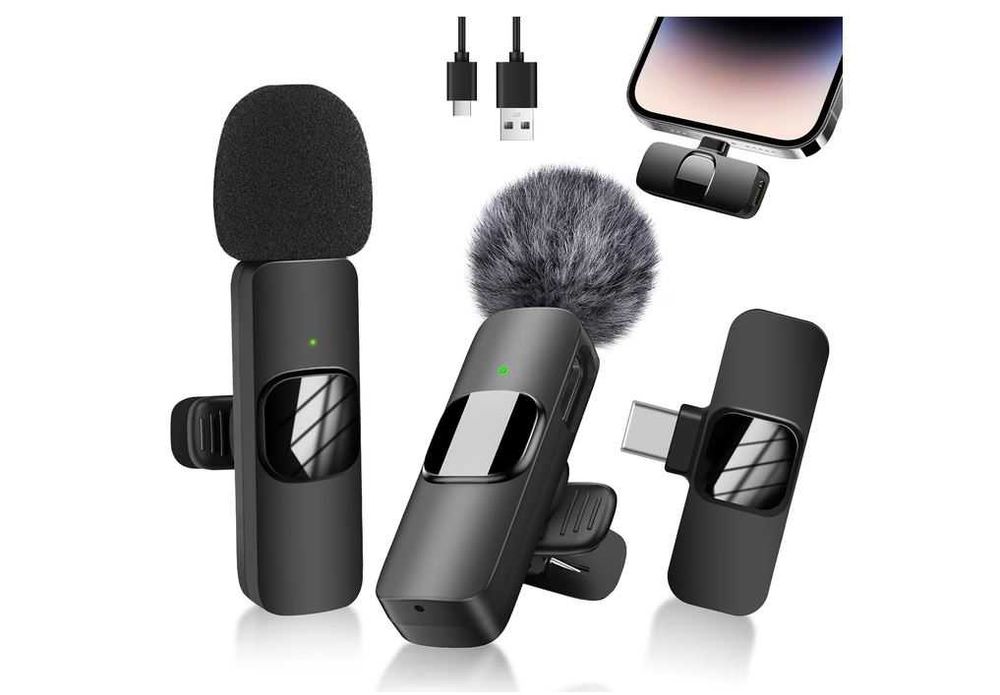 Безжичен микрофон Lavaliera K9-IP-2, комплект 2-в-1, шумопотискане, 6 часа батерия