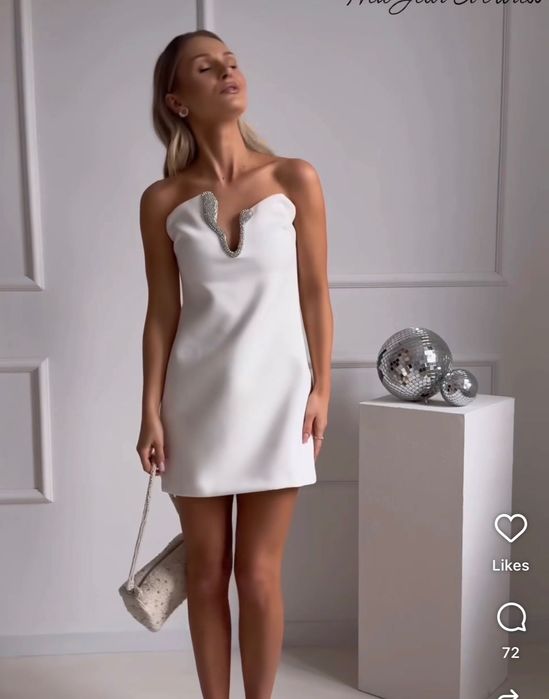 Zara дамска рокля с бижута