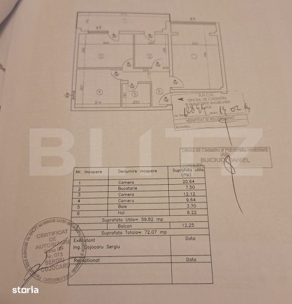 Apartament 3 camere, decomandat, 72mp, Valea Lupului