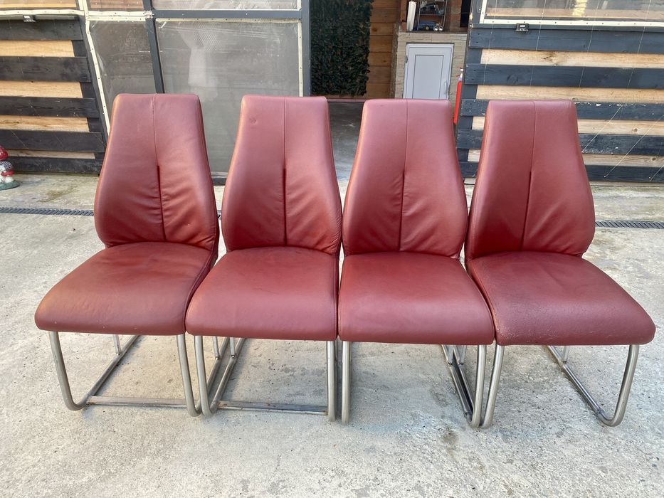 Set 4 scaune imitatie piele Visiniu