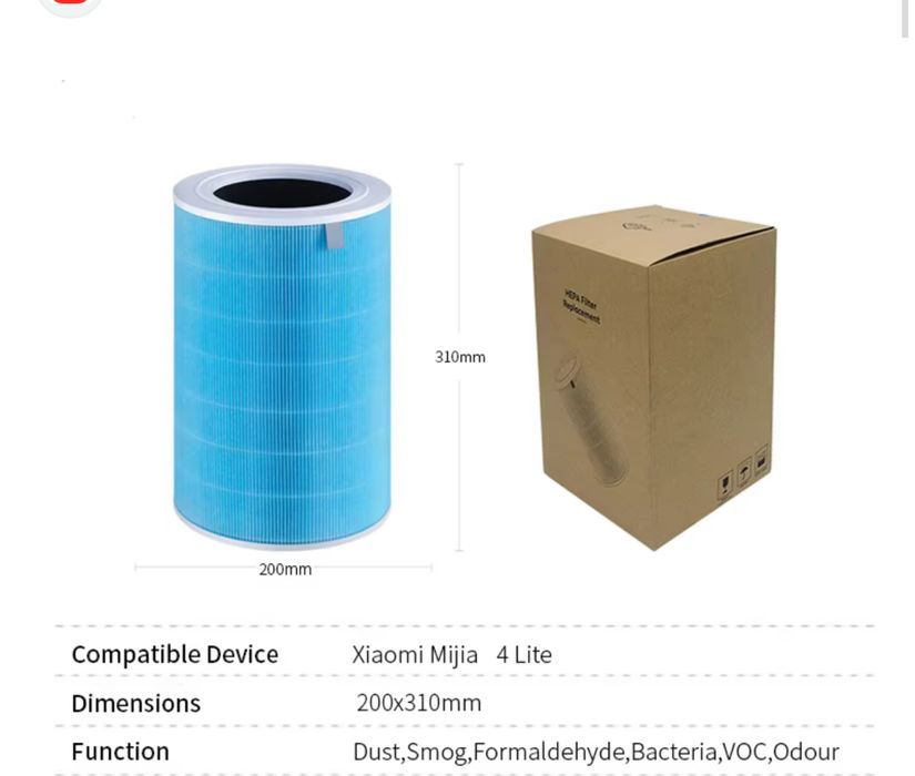 Фильтры на очистители воздуха xiaomi air purifier 4 lite и 4pro