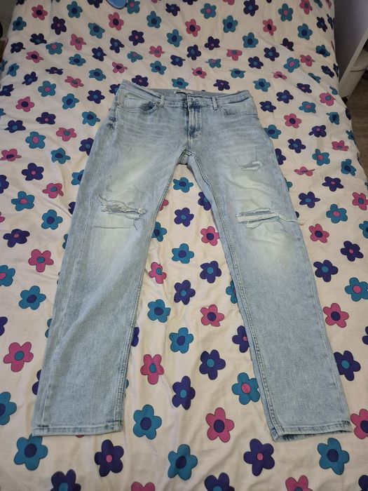 Blugi albaștri, Zara mărimea 46,foarte puțin folosit