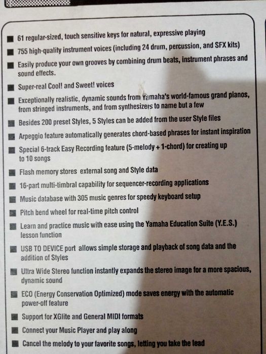 Orga Yamaha PSR-E 443 si accesorii