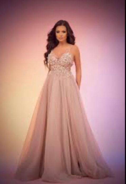 Бална/Официална дълга розова рокля