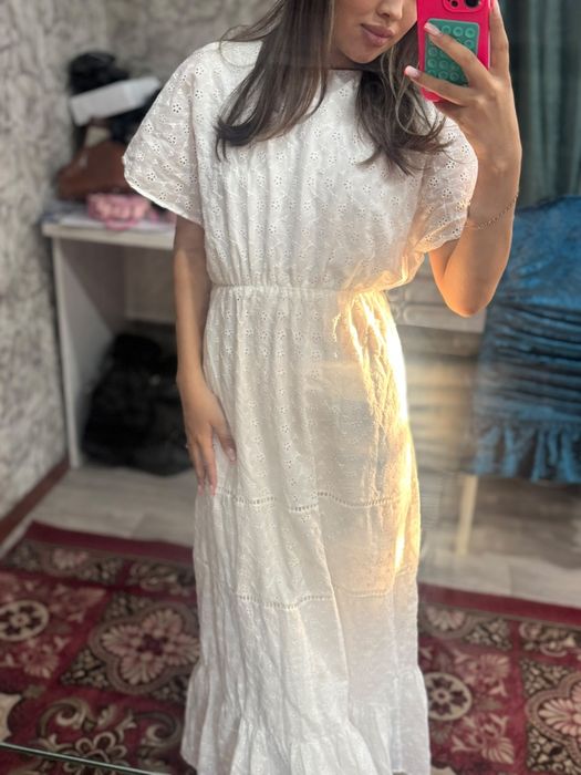 Платье белое длинное