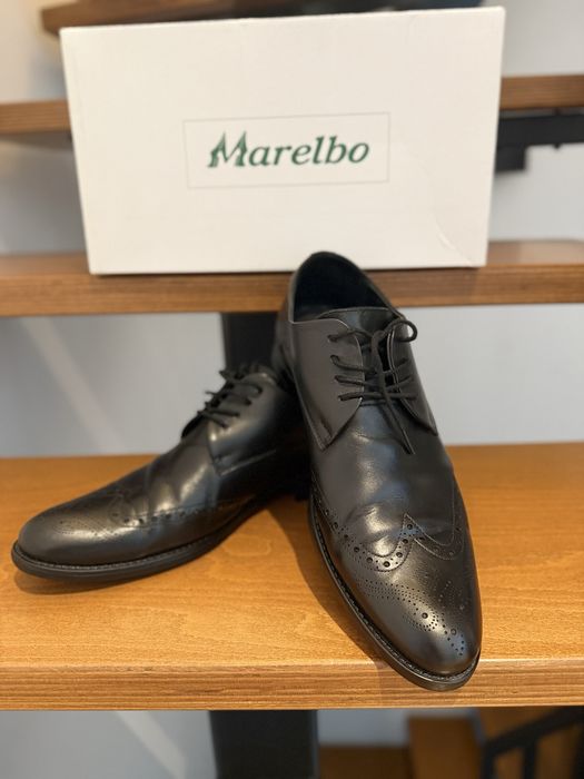 Pantofi negrii de piele, Marelbo, marimea 44, foarte frumosi